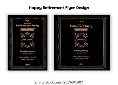 happy retirement flyer design template