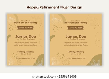 happy retirement flyer design template