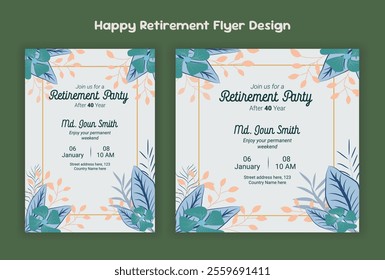 happy retirement flyer design template