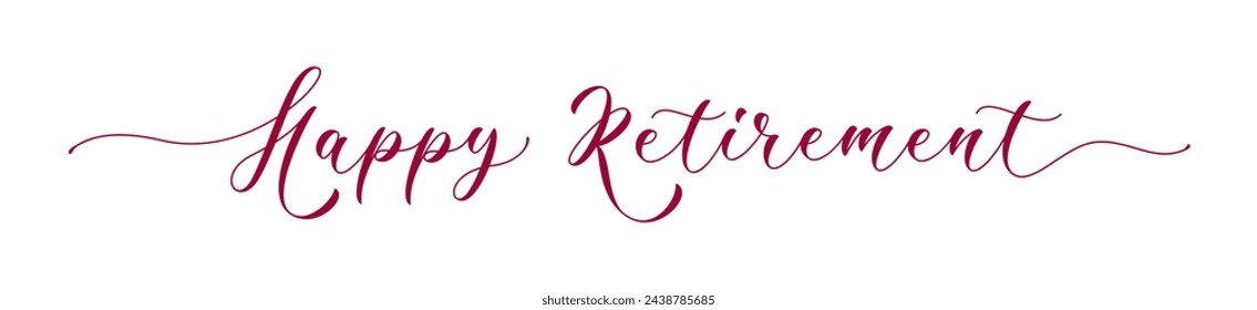 Composición de letras de mano Happy Retirement. Caligrafía moderna para banner o póster. Inscripción vectorial.