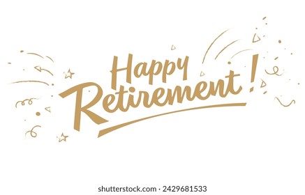 Happy Retirement lettering card, banner design