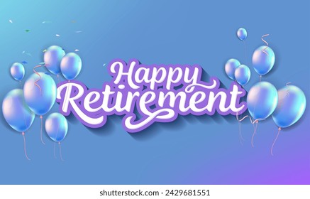 Happy Retirement lettering card, banner design