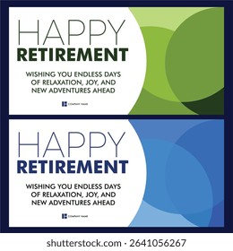 Happy Retirement lettering card, banner design, happy retirement text information sign