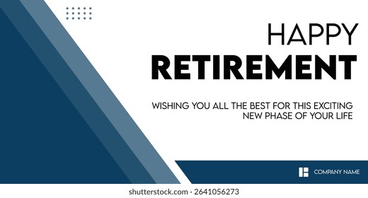 Happy Retirement lettering card, banner design, happy retirement text information sign