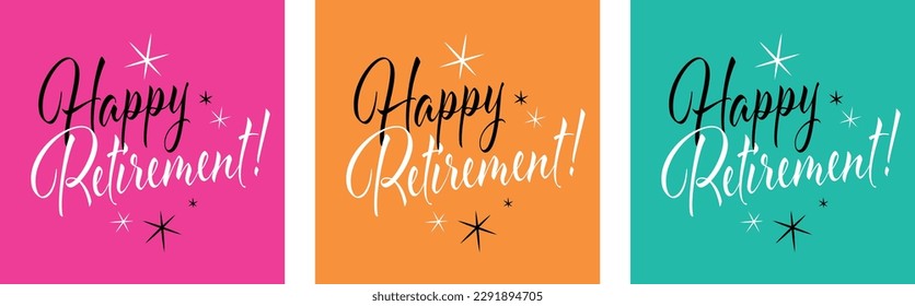 Happy retirement on color background