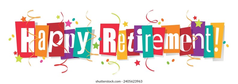 Happy retirement on cut letters