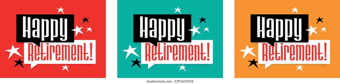 Happy retirement on speech bubble