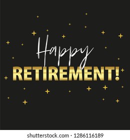 Happy Retirement Party Banner And Invitation Vector Design. Wish Card For Pension.