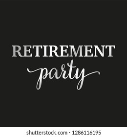 Happy Retirement Party Banner And Invitation Vector Design. Wish Card For Pension.