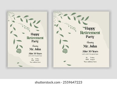 happy retirement party invitation flyer design 