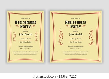 happy retirement party invitation flyer design 