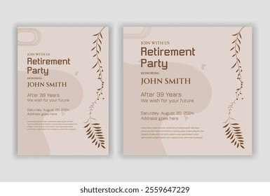 happy retirement party invitation flyer design 