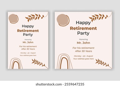 happy retirement party invitation flyer design 