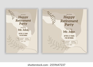 happy retirement party invitation flyer design 