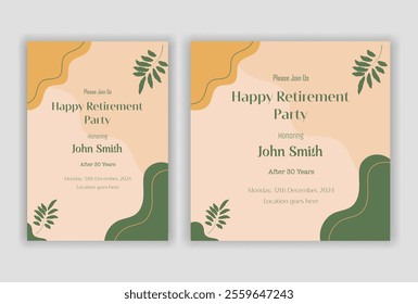 happy retirement party invitation flyer design 