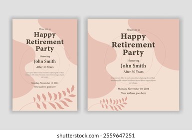 happy retirement party invitation flyer design 