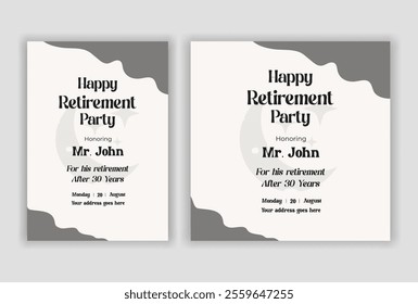 happy retirement party invitation flyer design 