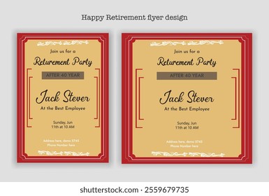 Happy retirement party invitation flyer design template
