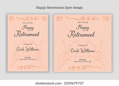 Happy retirement party invitation flyer design template
