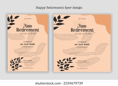 Happy retirement party invitation flyer design template

