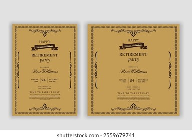 Happy retirement party invitation flyer design template
