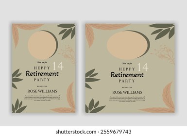 Happy retirement party invitation flyer design template
