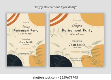 Happy retirement party invitation flyer design template

