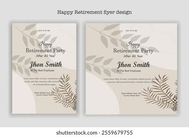 Happy retirement party invitation flyer design template
