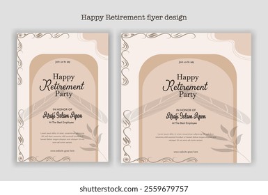 Happy retirement party invitation flyer design template
