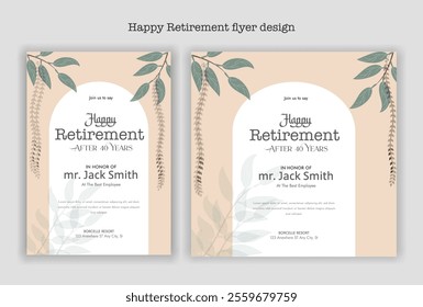 Happy retirement party invitation flyer design template
