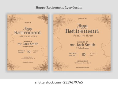 Happy retirement party invitation flyer design template
