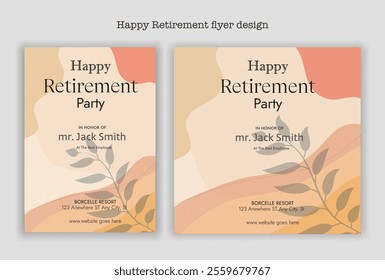 Happy retirement party invitation flyer design template
