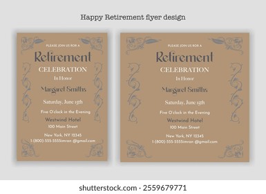 Happy retirement party invitation flyer design template
