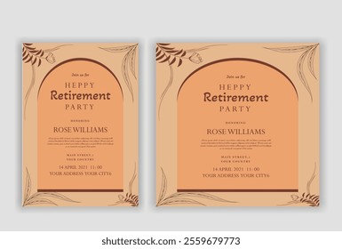 Happy retirement party invitation flyer design template
