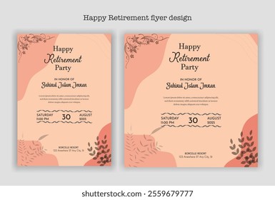 Happy retirement party invitation flyer design template
