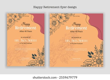 Happy retirement party invitation flyer design template
