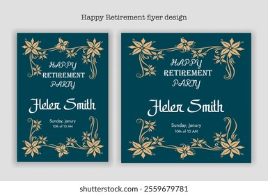 Happy retirement party invitation flyer design template
