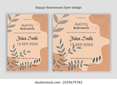 Happy retirement party invitation flyer design template
