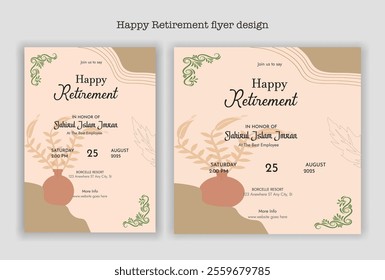 Happy retirement party invitation flyer design template
