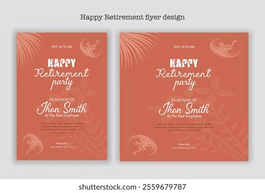 Happy retirement party invitation flyer design template
