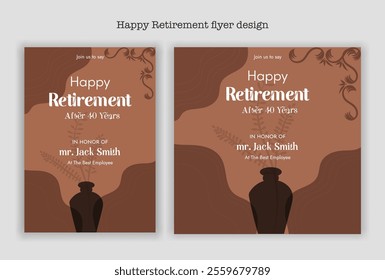 Happy retirement party invitation flyer design template
