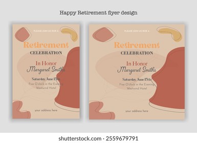 Happy retirement party invitation flyer design template
