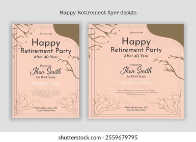 Happy retirement party invitation flyer design template
