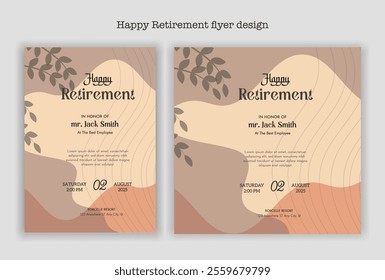 Happy retirement party invitation flyer design template
