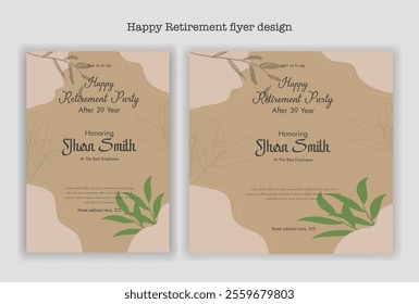 Happy retirement party invitation flyer design template
