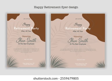 Happy retirement party invitation flyer design template
