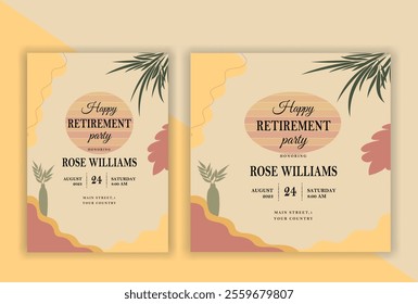 Happy retirement party invitation flyer design template
