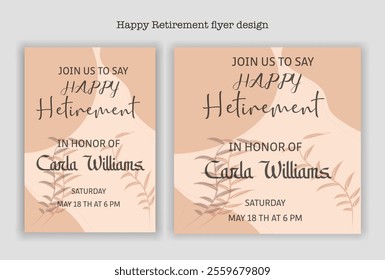 Happy retirement party invitation flyer design template
