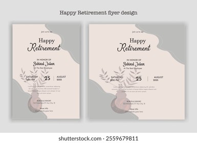 Happy retirement party invitation flyer design template
