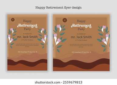 Happy retirement party invitation flyer design template
